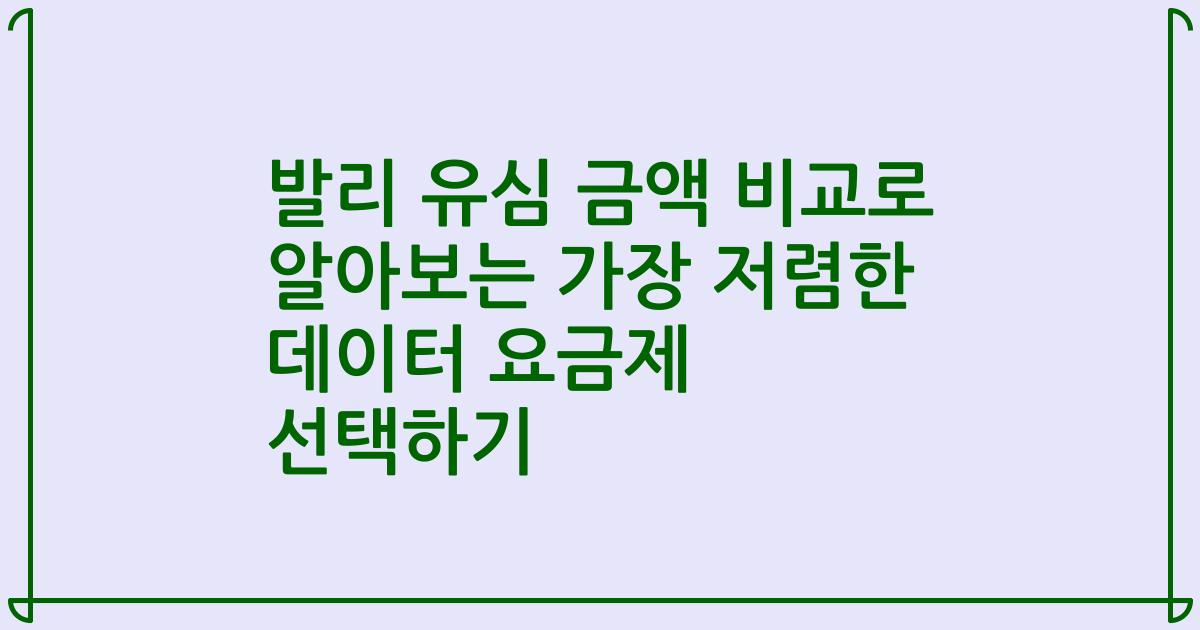 발리 유심 금액 비교로 알아보는 가장 저렴한 데이터 요금제 선택하기