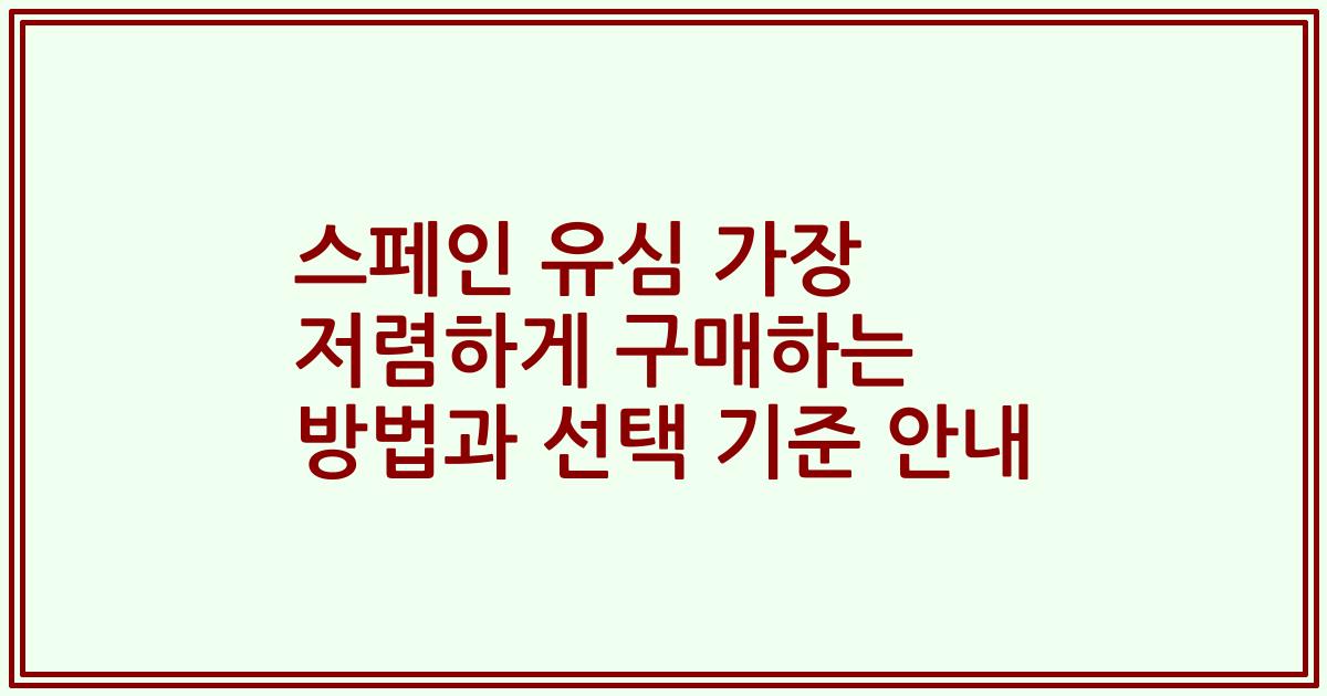 스페인 유심 가장 저렴하게 구매하는 방법과 선택 기준 안내